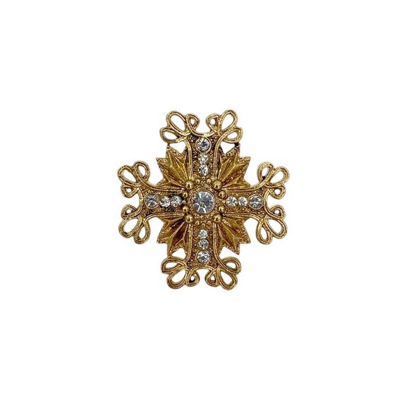 VIRGINS SAINTS & ANGELS VSA Electra Cross Ring in Gold Size 6 - Picture 3 of 8